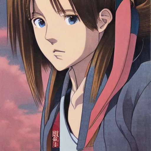 Image similar to anime emma watson by by Hasui Kawase by Richard Schmid by Akira Toriyama
