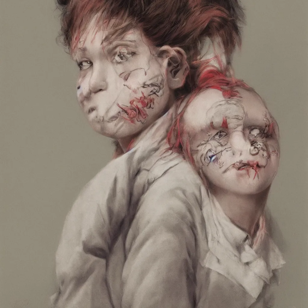 Image similar to clowncore pastel punk young hospital nurse wearing stylish uniform. detailed, portrait, 8 k, artwork by jean - baptiste monge