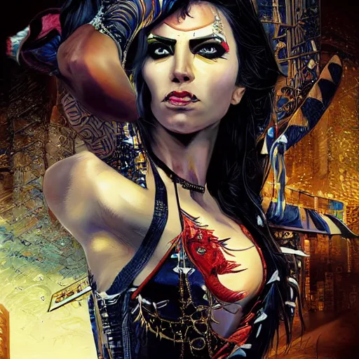 Prompt: a portrait of belly dancer, sharp claws by sandra chevrier, detailed render, epic composition, cybernetics, 4 k realistic, cryengine, realistic shaded lighting, sharp focus, masterpiece, by matteo scalera, gary montalbano, peter elson in the style of the tokyo ghost comic