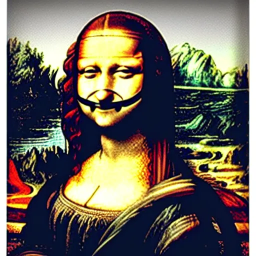 Image similar to monalisa la joconde laughing