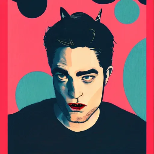 Image similar to Robert Pattinson Batman profile picture by Sachin Teng, asymmetrical, Organic Painting, Matte Painting, geometric shapes, hard edges, graffiti, street art:2 by Sachin Teng:4