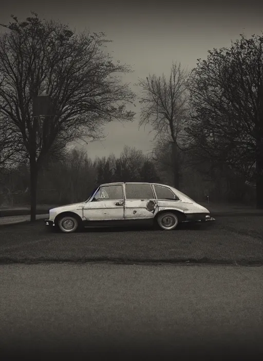 Prompt: car, in the style of the Dutch masters and Gregory Crewdson, dark and moody