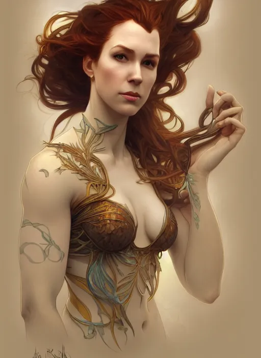 Image similar to marisha ray as a fish, intricate, elegant, highly detailed, digital painting, artstation, concept art, smooth, sharp focus, illustration, art by artgerm and greg rutkowski and alphonse mucha, 8 k