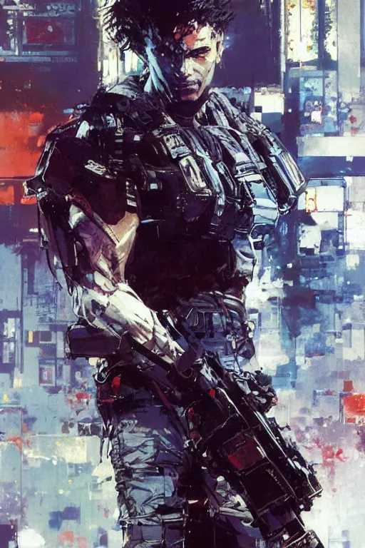 Image similar to synthwave, attractive male, painting by edwin longsden long, yoji shinkawa, craig mullins