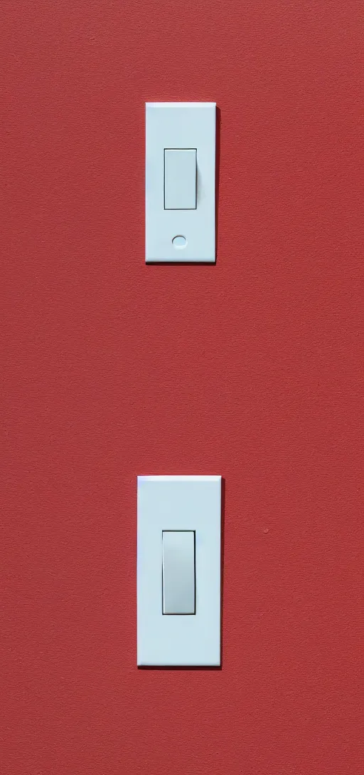 Prompt: light switch out of red glass