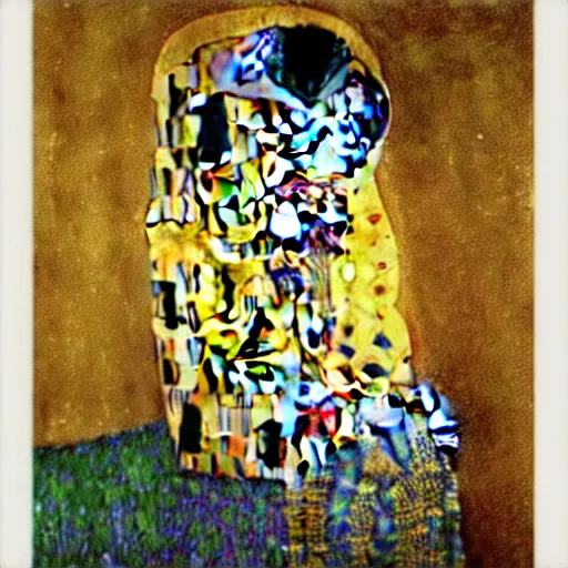 Image similar to Klimt's The Kiss but painted by Vincent Van Gogh