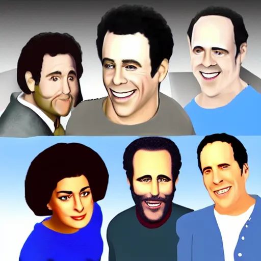 Image similar to cast of Seinfeld with N64 graphics