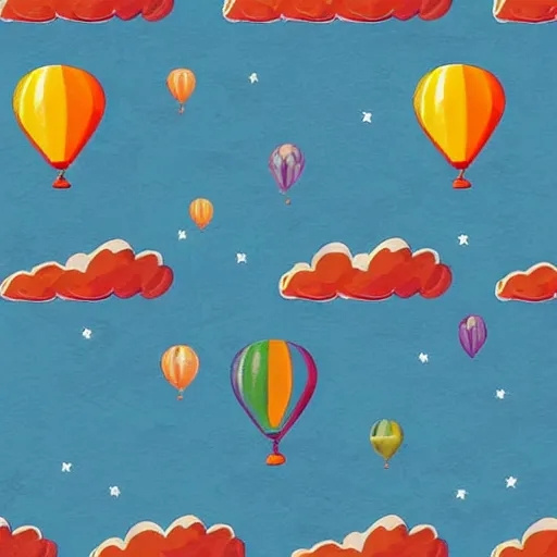 Prompt: smiling hippy, balloon journey, pulp adventure, flying camp, dark moody night sky, fluffy clouds of subtle opacity, cozy cabin, flying high, gradient aperture