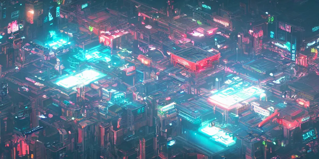 Image similar to Cyberpunk coloseum, birds eye view, rgb lights, futuristic, scifi, advanced technology, neon, high quality, trending on artstation, high detail, by Gabriel Björk Stiernström