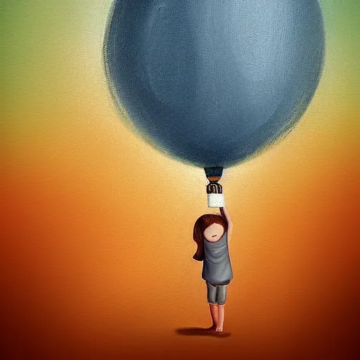 Image similar to god poking tge earth until it pops like a balloon, digital painting, pixv,