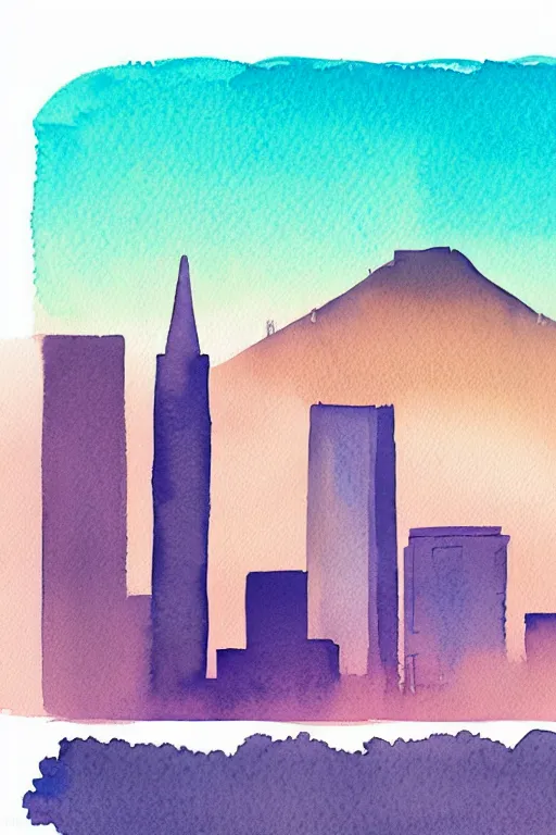 Image similar to minimalist watercolor art of san francisco, illustration, vector art