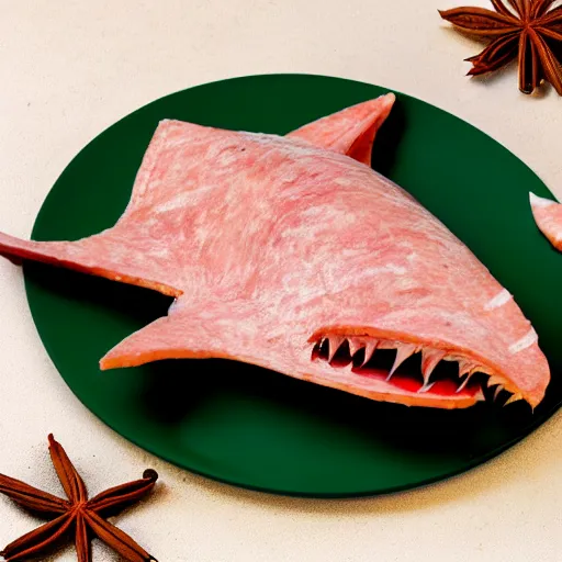 Image similar to Shark made from spiced ham