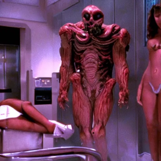 Image similar to a still of the movie weird science, 2 0 0 4 doom 3 visuals aesthetic