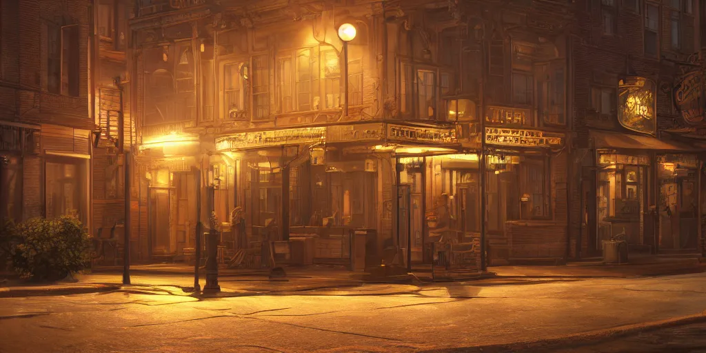 Prompt: Photorealistic theatre on quite Charlottetown night. Hyperdetailed photorealism, UHD, amazing depth, glowing rich colors, golden ration, 3D octane cycle unreal engine 5, 3d shading, cinematic lighting, artstation concept art