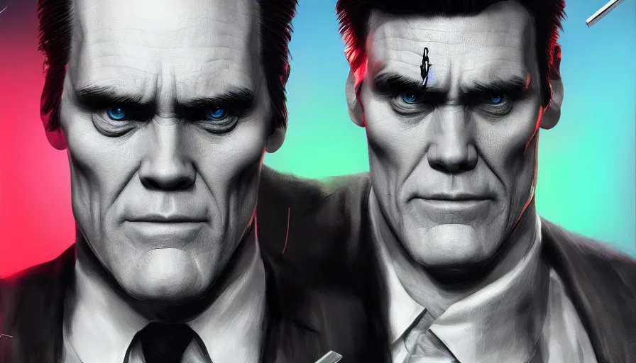 Image similar to Jim Carrey is Agent 47, hyperdetailed, artstation, cgsociety, 8k