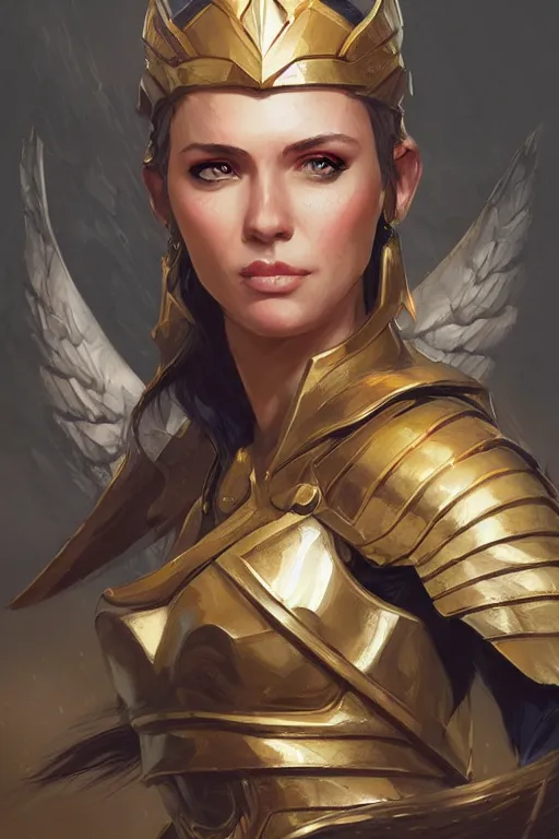 Image similar to amazon valkyrie athena, d & d, fantasy, portrait, highly detailed, headshot, digital painting, trending on artstation, concept art, sharp focus, illustration, art by artgerm and greg rutkowski and magali villeneuve