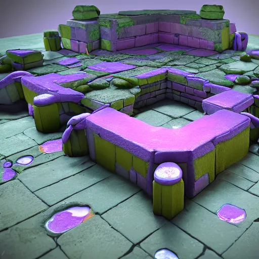 Prompt: UNDERTALE Ruins environment model, unreal engine render, purple, stylized, PBR materials, acescg colorspace