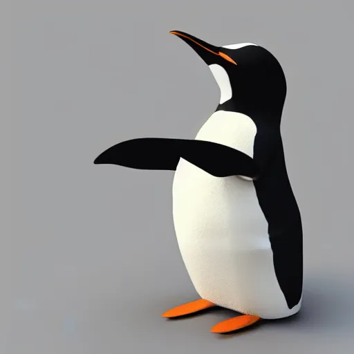 Prompt: 3D model of a penguin 4k