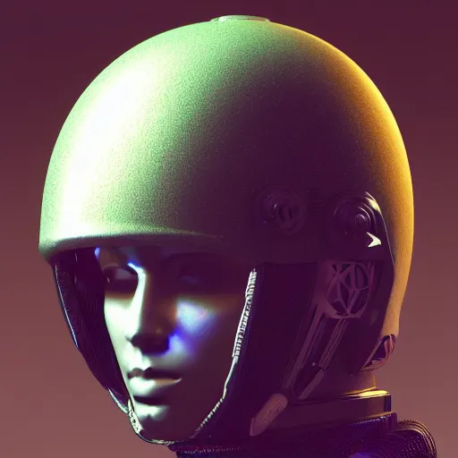 Image similar to cyberpunk helmet vray render octane