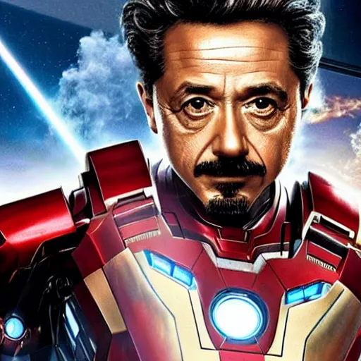 Image similar to moviestill of albert einstein as tony stark in ironman