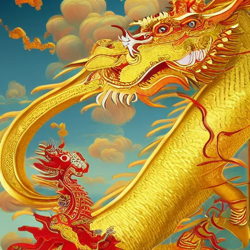 golden paper + an intricate chinese dragon in the | Stable Diffusion