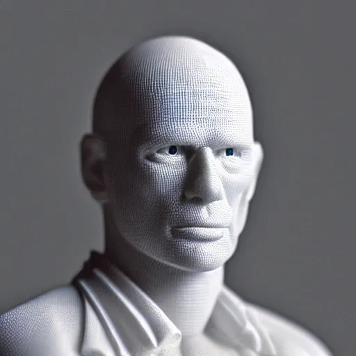 Image similar to a 3D printed polymer figurine of Ed Harris, studio lighting, F 1.4 Kodak Portra