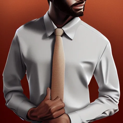 Image similar to realistic! portrait of young brown working man wearing a formal shirt, detailed digital art , trending on artstation, detailed digital art