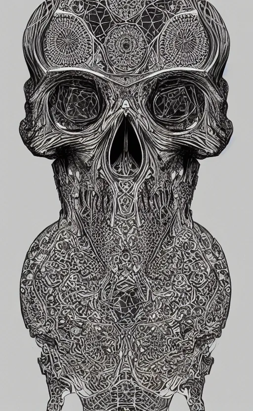 Prompt: intricate skull of a crow, islamic patterns flowing into eachother, voronoi, fibonacci sequence, leaves, by Moebius, hiroshi yoshida, mosque, intricate delicate mathematical patterns, cgsociety, complementary colour scheme, psychedelic, 3d