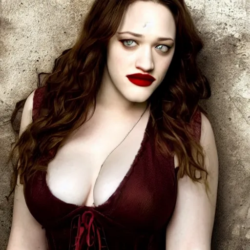 Image similar to full shot photo of kat dennings as a vampire warrior