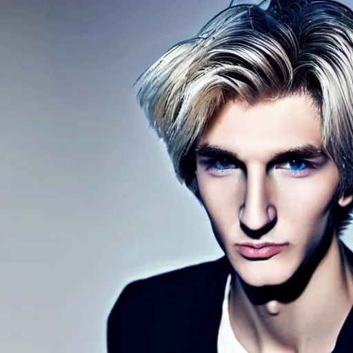 Image similar to really handsome gigachad xqc, beauty magazine photograph