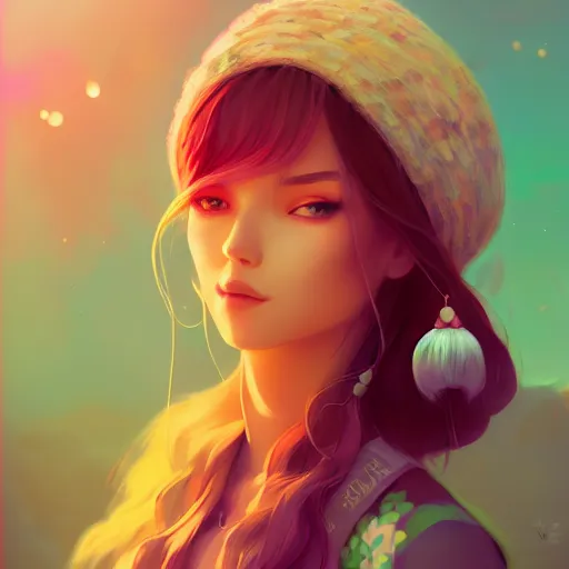 Image similar to portrait of a beautiful hippie, art by lois van baarle and ross tran and sam yang and ilya kuvshinov and guweiz, digital art, high detail, sharp focus, unreal engine 5, trending on artstation, deviantart, pinterest, 4 k uhd image