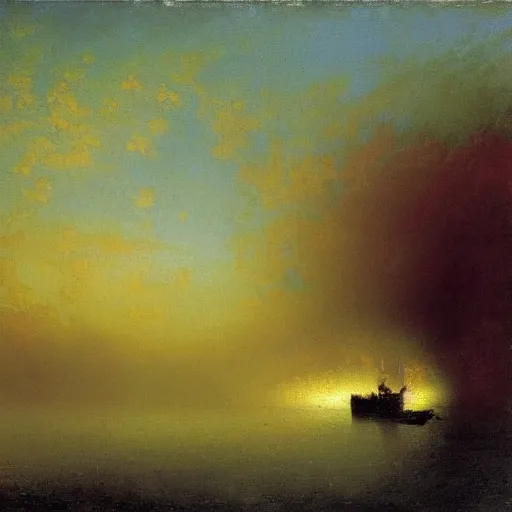 Prompt: by Ivan Aivazovsky and Odilon Redon