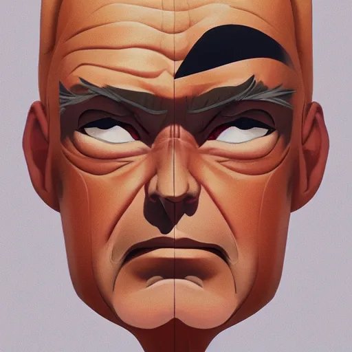 Image similar to face icon stylized minimalist goldfinger, loftis, cory behance hd by jesper ejsing, by rhads, makoto shinkai and lois van baarle, ilya kuvshinov, rossdraws global illumination