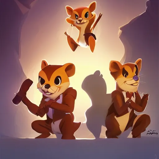 Prompt: face icon stylized minimalist chip'n dale : rescue rangers, loftis, cory behance hd by jesper ejsing, by rhads, makoto shinkai and lois van baarle, ilya kuvshinov, rossdraws global illumination