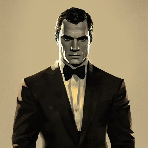 Prompt: henry cavill as james bond, portrait, highly detailed, digital painting, artstation, concept art, sharp focus, illustration, art