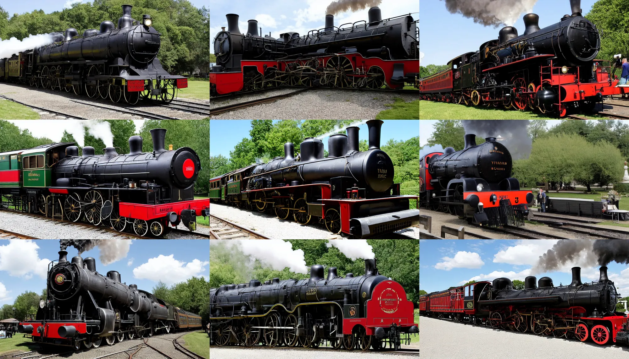 Prompt: restored steam locomotive on tour, photo by the associated press