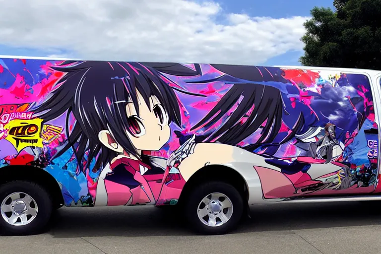 Image similar to truck-wrap-side-shot, anime