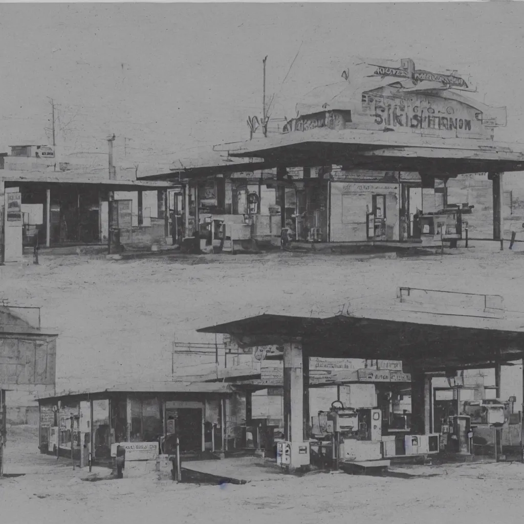 Image similar to photograph of a siberian gas station