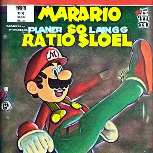 Prompt: Super Mario playing football in a secret hideaway, Cover of MAD magazine