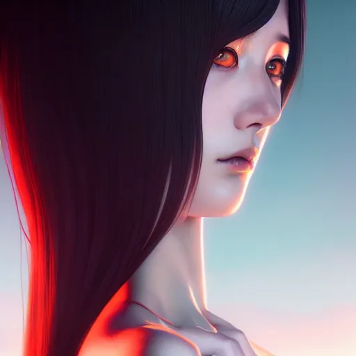 Image similar to very tall girl by junji ito, green eyes and very extremely long black hair by ilya kuvshinov, tom bagshaw, rtx reflections, octane render 1 2 8 k, extreme high intricate details by wlop, digital anime art by ross tran, wide shot, composition by tom bagshaw, lighting by wlop