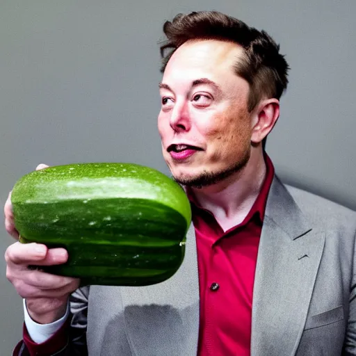 Prompt: elon musk eats a cucumber textless meme template