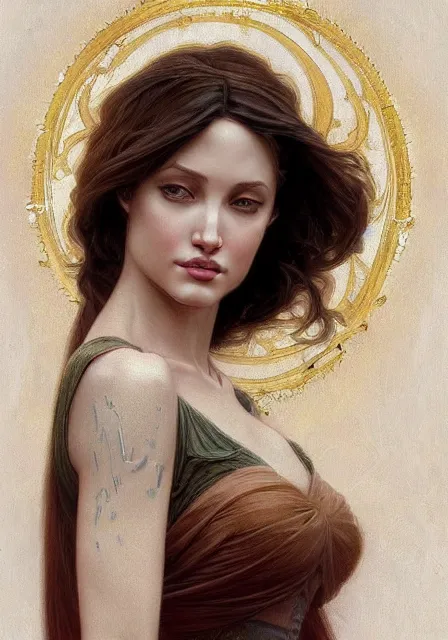 Image similar to sersei angeline jolie, intricate, elegant, highly detailed, digital painting, artstation, concept art, smooth, sharp focus, illustration, art by artgerm and greg rutkowski and alphonse mucha and william - adolphe bouguereau