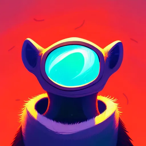 Image similar to curved perspective, extreme narrow, extreme fisheye, digital art of a marten animal cartoon character by anton fadeev from nightmare before christmas