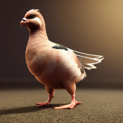 Image similar to photography of a realistic pidgey animal, ultra detailed, 8 k, cinematic lighting, natural background, trending on artstation, pokemon