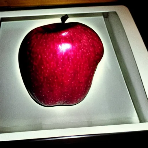 Prompt: an apple in shape of a crt tv