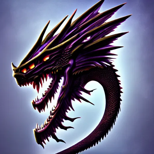 Prompt: dragon head, fantasy style, 4 k