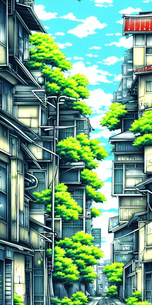 Prompt: anime tokyo residential quiet street scenery only wallpaper aesthetic