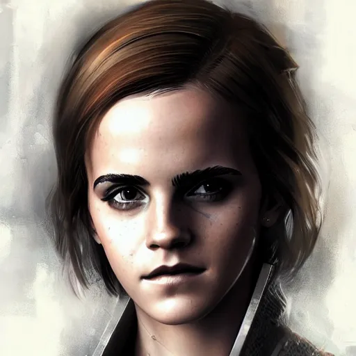 Prompt: Portrait of Emma Watson, cyberpunk style, artstation cgsociety masterpiece