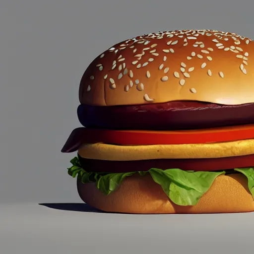 Image similar to 🍔, hyperrealism, 8k