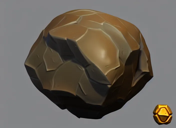 Image similar to large boulder, stylized stl, 3 d render, activision blizzard style, hearthstone style